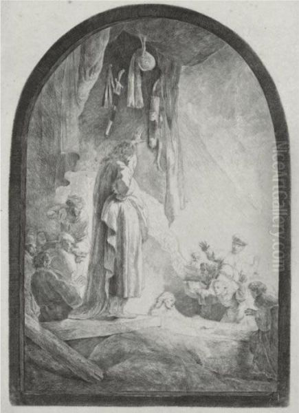 The Raising Of Lazarus: The Larger Plate (b., Holl. 73; H. 96; Bb. 32-4) Oil Painting by Rembrandt Van Rijn