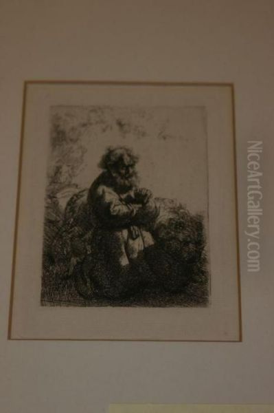 St. Jerome, Kneeling In Prayer, Looking Down Oil Painting by Harmenszoon van Rijn Rembrandt