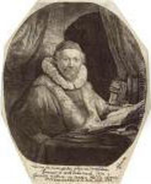 Jan Uytenbogaert, Preacher Of The Remonstrants Oil Painting by Rembrandt Van Rijn