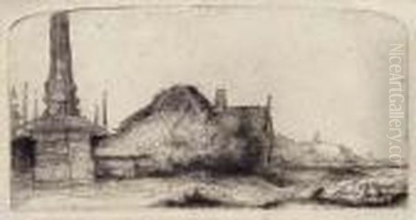 Landscape With An Obelisk Oil Painting by Harmenszoon van Rijn Rembrandt