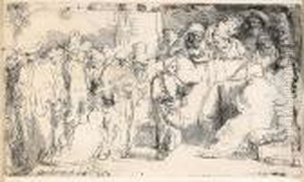 Christ Disputing With The Doctors: A Sketch Oil Painting by Rembrandt Van Rijn