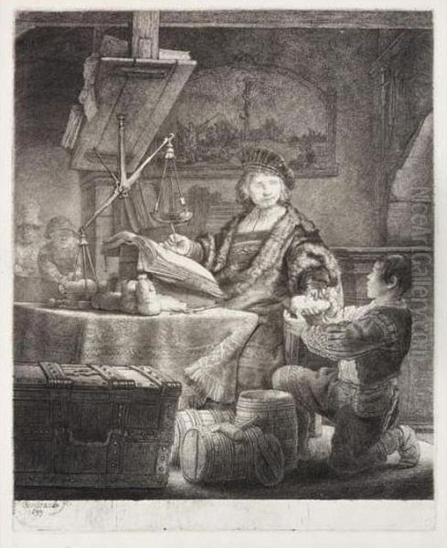Jan Uytenbogaert, The Goldweigher (b., Holl.281; H.167; Bb.39-d) Oil Painting by Rembrandt Van Rijn