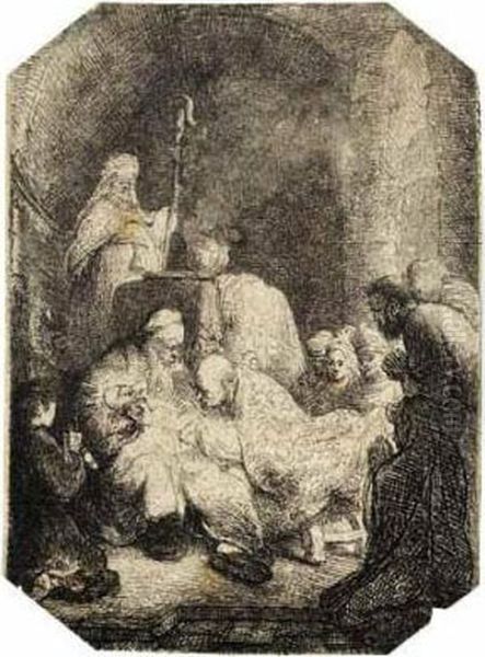 - The Circumcision: Small Plate 
1,000-1,200 Gbp Lot Sold. Hammer Price With Buyer's Premium: 960 Gbp Oil Painting by Harmenszoon van Rijn Rembrandt