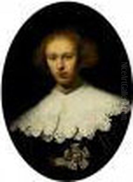 A Portrait Of A Young Woman, Possibly Oepjen Coppit, Half Length Oil Painting by Harmenszoon van Rijn Rembrandt