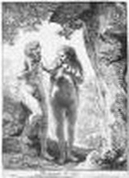 Adam And Eve (b., Holl.28; H.159; Bb.38-d) Oil Painting by Rembrandt Van Rijn