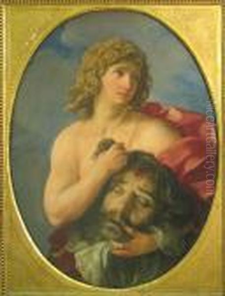 David With The Head Of Goliath Oil Painting by Guido Reni