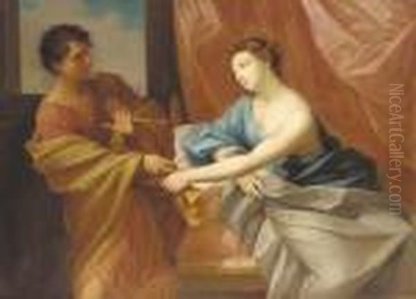 Joseph And Potiphar's Wife Oil Painting by Guido Reni