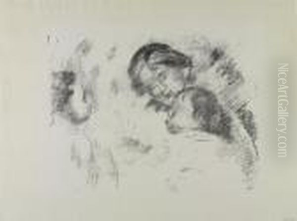 Une Mere Et Deux Enfants Oil Painting by Pierre Auguste Renoir
