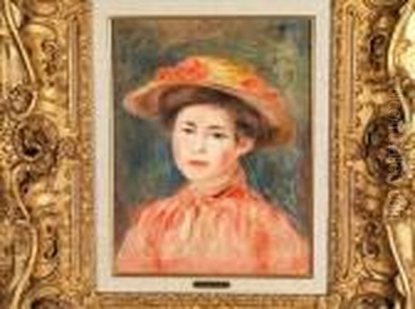 Femme Au Chapeau Oil Painting by Pierre Auguste Renoir