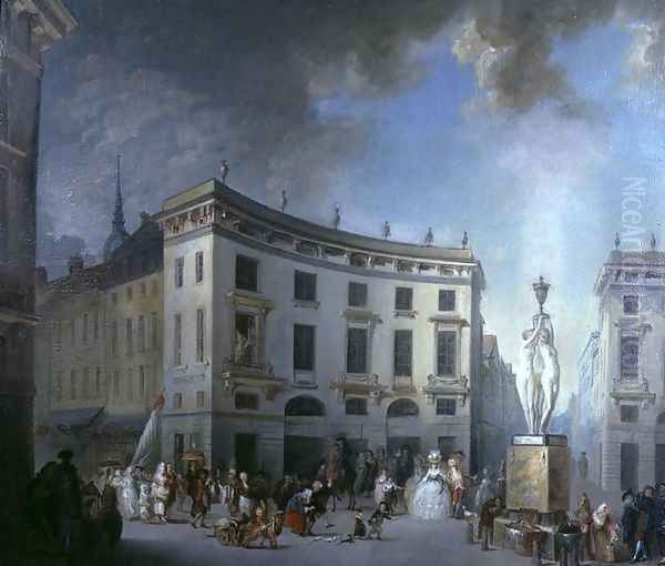 A Wedding Procession in Amiens Oil Painting by Gabriel De Saint Aubin
