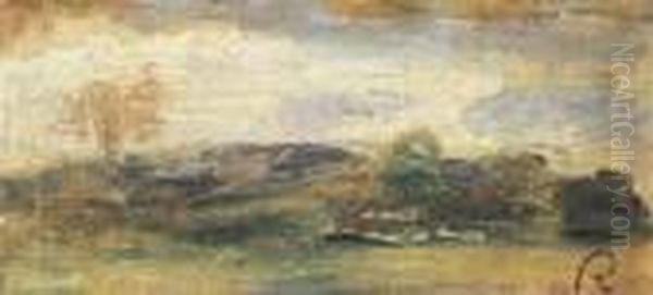 Paysage A Cagnes Oil Painting by Pierre Auguste Renoir