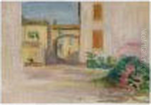 Cour De Ferme Dans Le Midi Oil Painting by Pierre Auguste Renoir