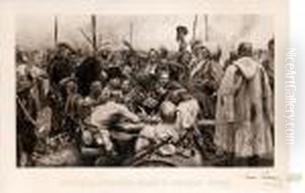 Zaporozhye Cossack, 
Writing A Letter To A Turkish Sultan Oil Painting by Repin Iliya