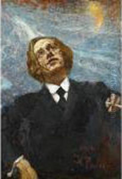 Poet Futurist Oil Painting by Repin Iliya