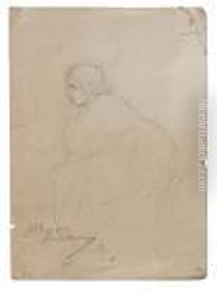 Study Of A Lady In Profile Oil Painting by Ilya Efimovich Efimovich Repin