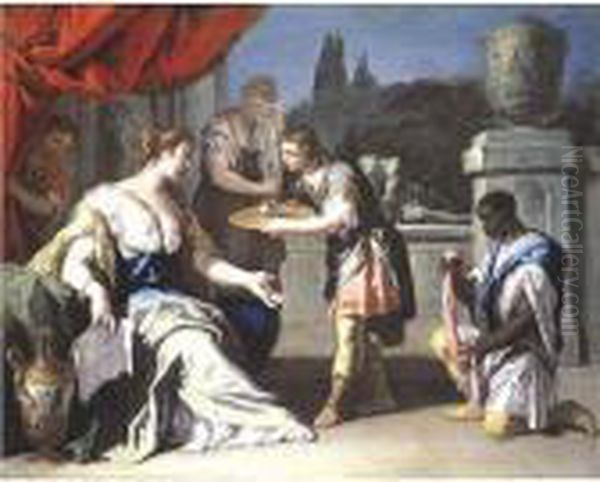 Sofonisba And Her Retinue Oil Painting by Sebastiano Ricci
