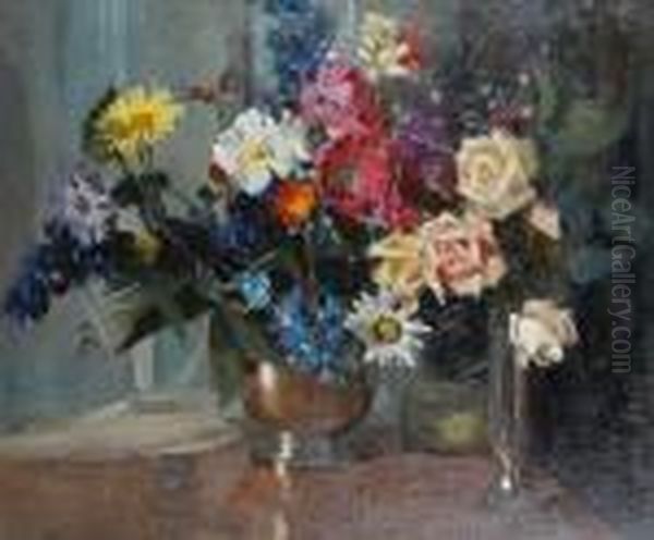 Still Life Flowers In A Vase Oil Painting by David the Elder Richter Still Life Flowers In A Vase Oil Painting by David the Elder Richter