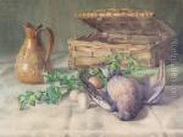 Still Life With Stock Dove And Eggs Oil Painting by David the Elder Richter