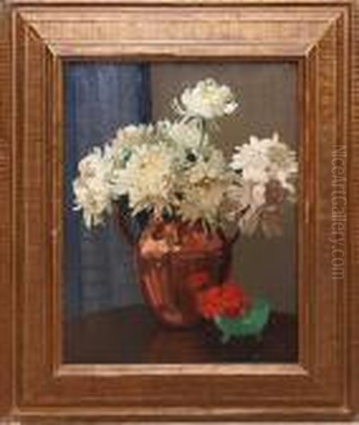 Chrysanthemums Oil Painting by David the Elder Richter