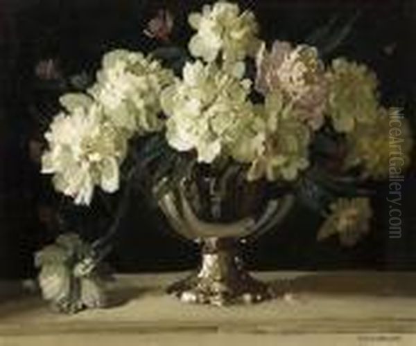 Peony Oil Painting by David the Elder Richter