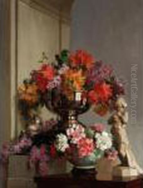 Still Life With Flowers Oil Painting by David the Elder Richter