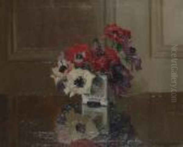 Still Life With Anemomes. Oil Painting by David the Elder Richter