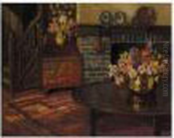 Cottage Interior, Blewbury, Berkshire Oil Painting by David the Elder Richter