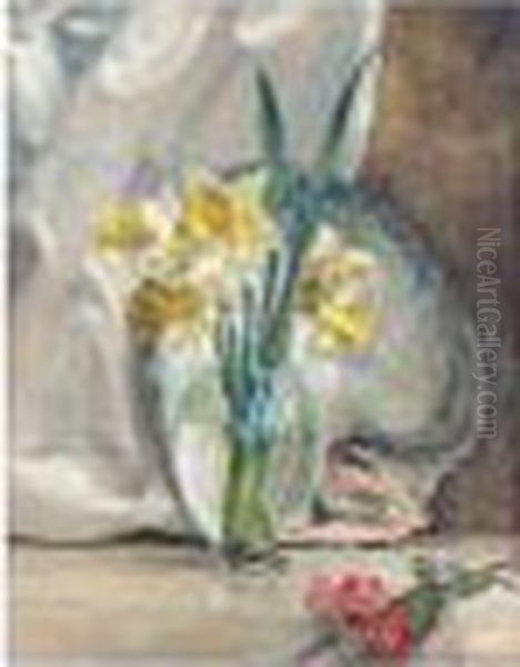 Still Life Of Daffodils Oil Painting by David the Elder Richter