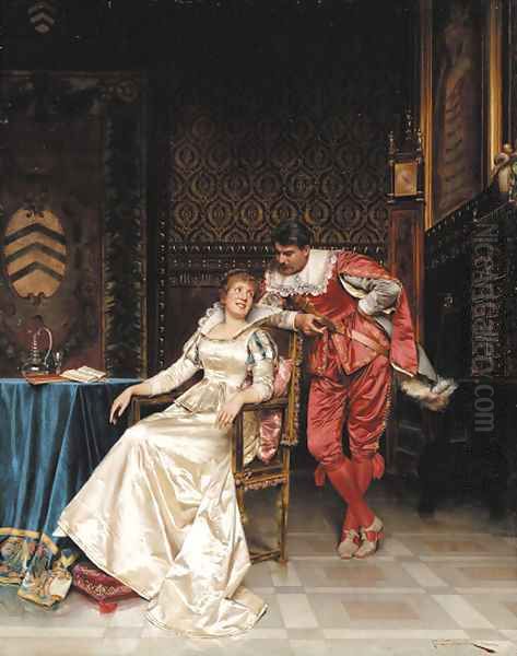 A Welcome Distraction Oil Painting by Charles Joseph Frederick Soulacroix