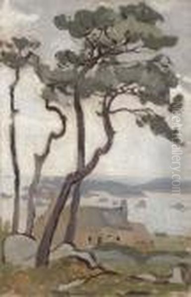 Village En Bretagne Oil Painting by Henry Parsons Riviere