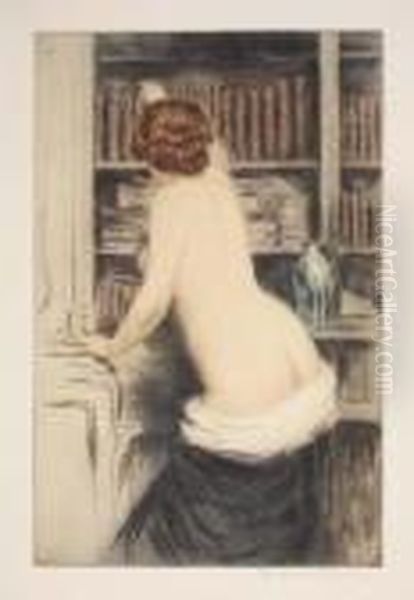 La Bibliothecaire Oil Painting by Manuel Robbe
