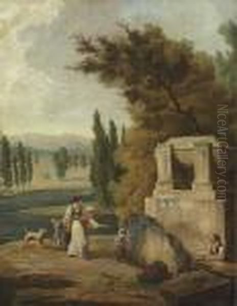 The Park At Ermenonville Oil Painting by Hubert Robert