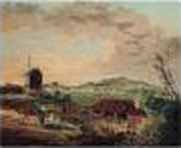 Paris, A View Of Montmartre From St. Lazare Oil Painting by Hubert Robert
