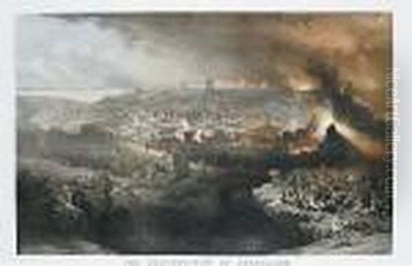 Destruction Of Jerusalem Oil Painting by David Roberts