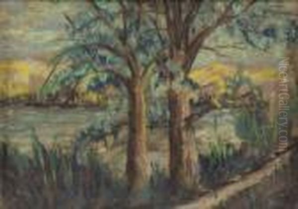 Landscape Sketch Oil Painting by Theodore Robinson