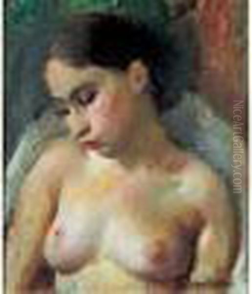 Buste De Jeune Femme Oil Painting by Vera Rockline