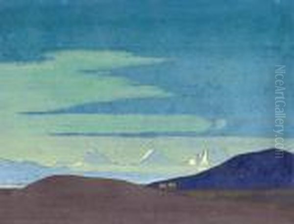 Near The Tibetan Frontier Oil Painting by Nicolaj Konstantinov Roerich