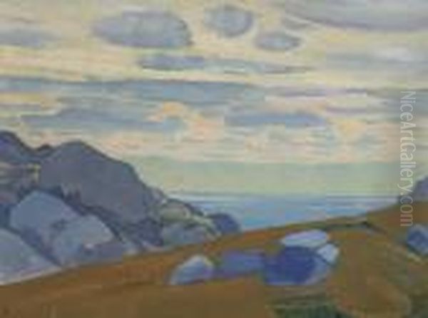 Rocks And Cliffs Oil Painting by Nicolaj Konstantinov Roerich