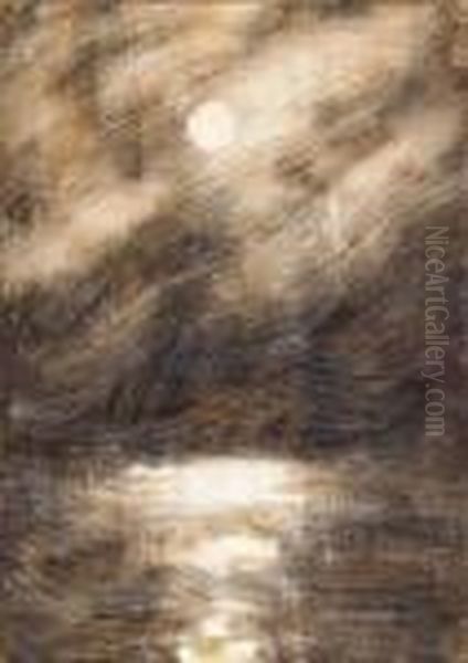 Sturmische See Bei Nacht Oil Painting by Christian Rohlfs