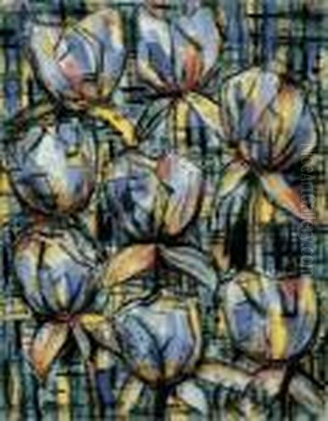 Tulpen Oil Painting by Christian Rohlfs