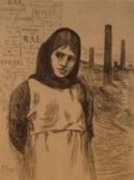 La Greve Oil Painting by Felicien Rops