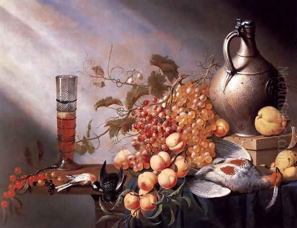 Still-Life of Fruit and Dead Fowl Oil Painting by Harmen Steenwijck