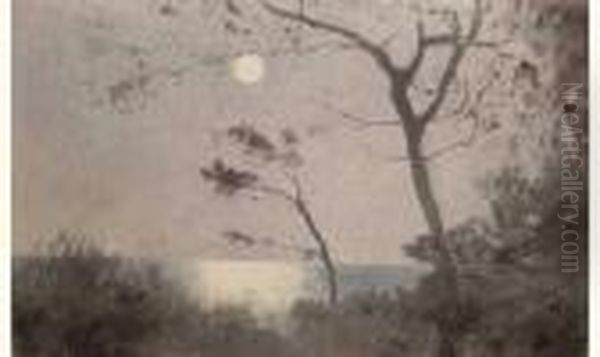 Clair De Lune En Mediterranee Oil Painting by Aleksandr Rubcov
