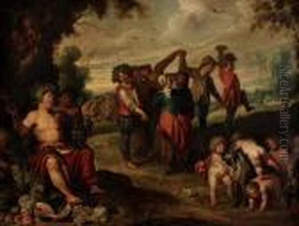 Feast Of Bacchus Oil Painting by (studio of) Rubens, Peter Paul