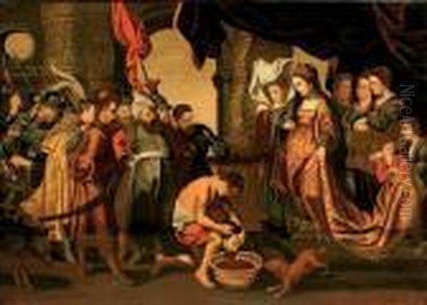 Queen Thomyris With The Head Of King Cyrus Oil Painting by Peter Paul Rubens