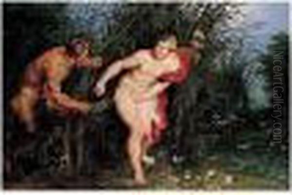 Pan And Syrinx Oil Painting by (studio of) Rubens, Peter Paul