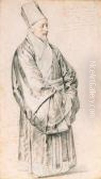Portrait Of Nicolas Trigault S.j. In Chinese Costume Oil Painting by Peter Paul Rubens