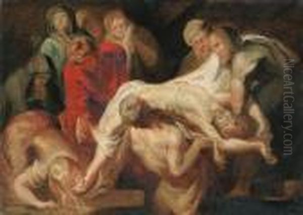 The Entombment - A Sketch Oil Painting by (studio of) Rubens, Peter Paul