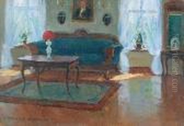 Wnetrze Saloniku Oil Painting by Bronislawa Rychter-Janowska