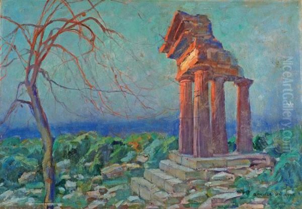 Ruiny Antycznej Swiatyni Oil Painting by Bronislawa Rychter-Janowska